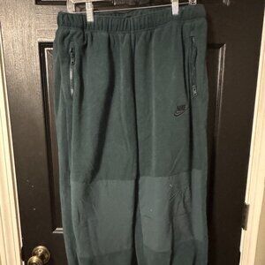 Like New Mens Nike Medium Weight Sweatpants Dark Green Blue Large